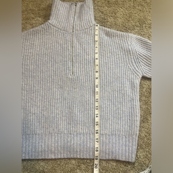 Jessica Simpson | Baby Blue Ribbed Knit Half Zip Sweater - Picture 9 of 11